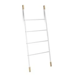 Relaxdays Metal Towel Ladder Rack, 4 Rungs, Freestanding Leaning Laundry Holder, Bamboo, 150x70x2cm, White -Songmics Furniture Shop 21mEPRVxbIL