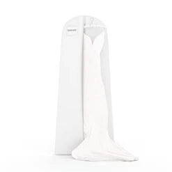 HANGERWORLD 72inch Breathable Wedding Gown Long Dress Hanging Garment Bag For Closet Storage (White)