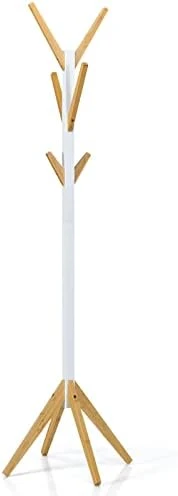 Tangkula Coat Rack Freestanding, Rubber Wood Coat Stand With 8 Hooks, Height Adjustable Entryway Coat Tree Coat Hanger Stand For Home Office Hall Entryway 8 Tangkula Coat Rack Freestanding, Rubber Wood Coat Stand With 8 Hooks, Height Adjustable Entryway Coat Tree Coat Hanger Stand For Home Office Hall Entryway - Image 8