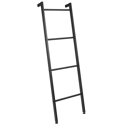 MDesign Metal Wall-Leaning Towel Ladder For Bathroom - 4-Level Decorative Ladder Rack And Towel Holder - Rustic Bath Towel Storage Stand For Modern Decor - Bathroom Towel Ladder Rack - Matte Black 5 MDesign Metal Wall-Leaning Towel Ladder For Bathroom - 4-Level Decorative Ladder Rack And Towel Holder - Rustic Bath Towel Storage Stand For Modern Decor - Bathroom Towel Ladder Rack - Matte Black - Image 5