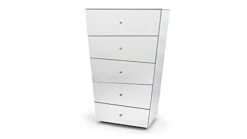 Zuri Furniture Vailan 5 Drawer Mirrored Modern Chest