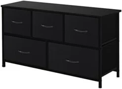 AZL1 Life Concept Extra Wide Dresser Storage Tower With Sturdy Steel Frame, 5 Drawers Of Easy-Pull Fabric Bins, Organizer Unit For Bedroom, Hallway, Entryway, Dark Grey -Songmics Furniture Shop 21s1dt3O8wL. AC