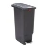 Amazon Basics Narrow Kitchen Plastic Rectangular Trash Can With Steel Pedal, Black, 40 Liters