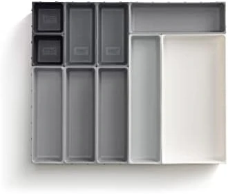 Joseph Joseph Blox 10 Piece Plastic Storage Trays Cosmetics, Stationary, Utensils Drawer Organizer Grey 7 Joseph Joseph Blox 10 Piece Plastic Storage Trays Cosmetics, Stationary, Utensils Drawer Organizer Grey - Image 7