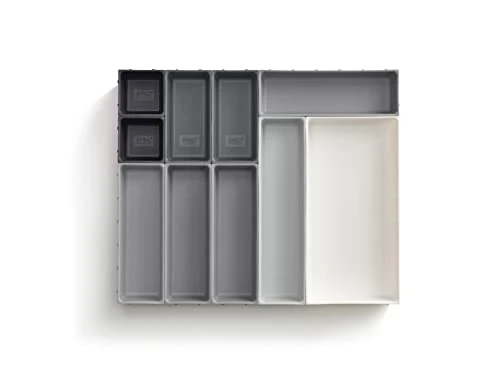 Joseph Joseph Blox 10 Piece Plastic Storage Trays Cosmetics, Stationary, Utensils Drawer Organizer Grey 1 Joseph Joseph Blox 10 Piece Plastic Storage Trays Cosmetics, Stationary, Utensils Drawer Organizer Grey