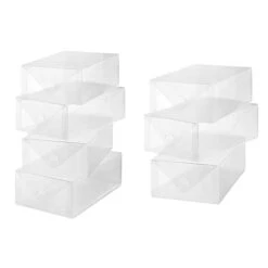 Whitmor Clear Vue Women's Shoe Box, Set Of 4, White, 4 Count & Clear Vue Men's Shoe Box Set Of 3