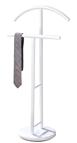 Kings Brand Furniture - Meadut Metal Suit Wardrobe Valet Stand, White 2 Kings Brand Furniture - Meadut Metal Suit Wardrobe Valet Stand, White - Image 2