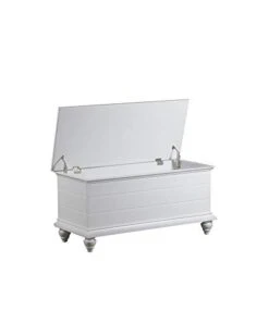 Powell Furniture Whitehurst Cedar Chest, White, 40.1/2" X 17.1/3" X 19"
