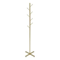 67" Coat Rack Freestanding Metal Coat Stand Coat Tree With 7 Hooks For Coats, Hats, Clothes, Bags, Purses, Gold Coat Rack Tree For Home, Bedroom, Office, Entryway, Hallway (Style 2, Gold)