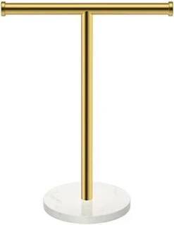 Blemoacha Towel Rack,T Shape Freestanding Towel Racks For Bathroom,Organizer Countertop Hand Towels Stand,Kitchen Vanity Marble Plinth Towel Holder,304 Stainless Steel Towel Bar (Ti Gold) -Songmics Furniture Shop 21yOoFuDvXL. AC