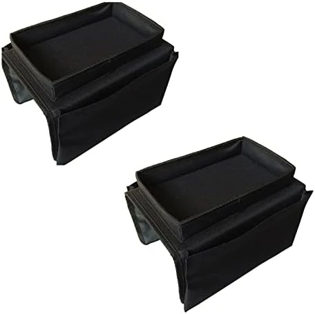 RNCOZE 2PCS Sofa Armrest Organizer With 5 Pockets, Hanging Couch TV Remote Storage Organizer With Cup Holder Tray, Sofa Slipcover Organizer Sofa Couch Armchair Caddy Holder (Blue) 4 RNCOZE 2PCS Sofa Armrest Organizer With 5 Pockets, Hanging Couch TV Remote Storage Organizer With Cup Holder Tray, Sofa Slipcover Organizer Sofa Couch Armchair Caddy Holder (Blue) - Image 4