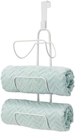 MDesign Modern Decorative Metal Wire Over Shower Door Towel Rack Holder Organizer - For Storage Of Bathroom Towels, Washcloths, Hand Towels - 3 Tiers - Black -Songmics Furniture Shop 31 Ltq02icL. AC