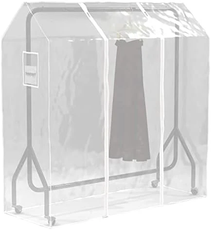 HANGERWORLD 6ft Clothes Garment Rack Cover For Open Closet Clear Showerproof COVER ONLY (72"x24") 6 HANGERWORLD 6ft Clothes Garment Rack Cover For Open Closet Clear Showerproof COVER ONLY (72"x24") - Image 6