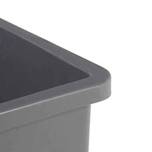 AmazonCommercial 25 Gallon Square Waste Container, Grey, 2-pack 3 AmazonCommercial 25 Gallon Square Waste Container, Grey, 2-pack - Image 3
