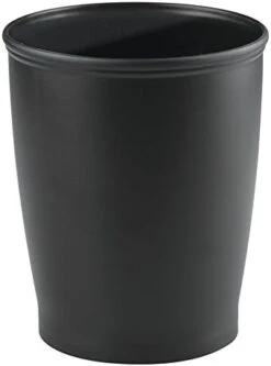 IDesign - 93437 IDesign Kent Plastic Wastebasket, Small Round Plastic Trash Can For Bathroom, Bedroom, Dorm, College, Office, 8.25" X 10", Black -Songmics Furniture Shop 31066eztBVL. AC