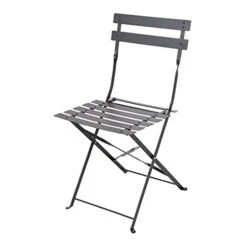 Bolero Black Pavement Style Steel Chairs (Pack 2)
