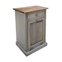 Peaceful Classics Trash Bin Cabinet - Handmade Hideaway Cabinet For Trash Cans - Decorative Bathroom Trash Can, Office Trash Can, And Bedroom Trash Can - Wooden Tilt Out Trash Bin (Mocha) -Songmics Furniture Shop 3107Xm27RaL
