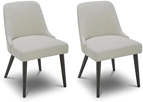 CHITA Mid-Century Modern Dining Chair, Upholstered Fabric Accent Chair,Set Of 2, Ivory 13 CHITA Mid-Century Modern Dining Chair, Upholstered Fabric Accent Chair,Set Of 2, Ivory - Image 13