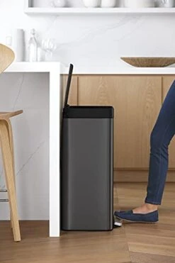 Kohler Step Trash Can, 13 Gallon, Black Stainless Steel -Songmics Furniture Shop 310FPY78NqS