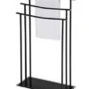 Kings Brand Furniture - 3 Tier Modern Freestanding Towel Rack Stand, Drying Towel Blanket Racks For Bathroom Laundry Room Bedroom - Black Metal With Tempered Glass