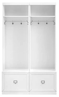 Crosley Furniture Harper 2-Piece Entryway Set With 2 Hall Trees, White