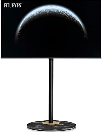 FITUEYES Design Swivel Corner Floor TV Stand For 32 37 43 50 55 60 65 Inch TV, Mid Century Modern White Corner TV Floor Stand With Marble Textured Glass Base & Concealed Storage, Master Series 8 FITUEYES Design Swivel Corner Floor TV Stand For 32 37 43 50 55 60 65 Inch TV, Mid Century Modern White Corner TV Floor Stand With Marble Textured Glass Base & Concealed Storage, Master Series - Image 8