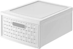 Rotho, Country, Drawer Box 8.3 L In Rattan-look, Plastic (PP) BPA-free, White, Klein/8,3l (35,0 X 26,0 X 14,5 Cm) -Songmics Furniture Shop 310doFaelL. AC