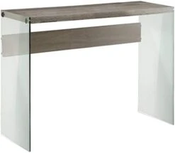 Monarch Specialties , Console Sofa Table, Tempered Glass, Glossy White, 44"L -Songmics Furniture Shop 310gVkI1doL. AC