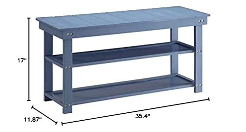 Convenience Concepts Oxford Utility Mudroom Bench, Blue 6 Convenience Concepts Oxford Utility Mudroom Bench, Blue - Image 6