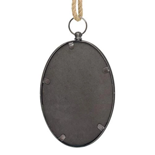 Stonebriar Oval Nautical Mirror For Wall With Hanging Loop, Unique Home Décor For Bathroom, Bedroom, Office, Or Hallway, Large Grey 2 Stonebriar Oval Nautical Mirror For Wall With Hanging Loop, Unique Home Décor For Bathroom, Bedroom, Office, Or Hallway, Large Grey - Image 2