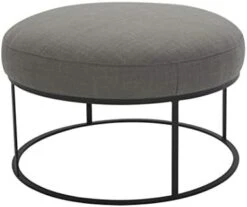Amazon Brand – Rivet Revere Round Leather Iron-Framed Ottoman, 30.3"W, Cognac -Songmics Furniture Shop 311BgMN6aML. AC