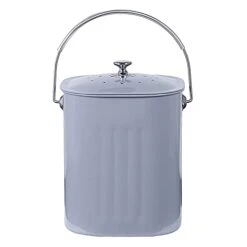 NALATI Nuovoo 1.3 Gal Compost Bin With Lid For Kitchen Countertop, Rust Proofw, Non Smell Filters (Grey)