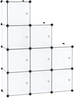 C&AHOME Cube Storage Organizer With Doors, 9-Cube Shelf, Closet Cabinet, DIY Plastic Modular Bookshelf, Storage Shelves Ideal For Bedroom,Living Room,36.6”L X 12.4”W X 36.6”H Milky USHS3009M-DOOR 15 C&AHOME Cube Storage Organizer With Doors, 9-Cube Shelf, Closet Cabinet, DIY Plastic Modular Bookshelf, Storage Shelves Ideal For Bedroom,Living Room,36.6”L X 12.4”W X 36.6”H Milky USHS3009M-DOOR -Songmics Furniture Shop 311YVG8XW2L. AC