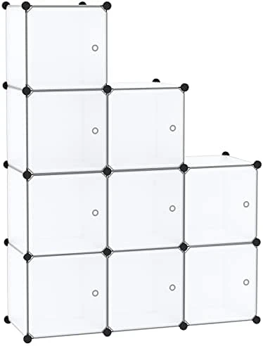 C&AHOME Cube Storage Organizer With Doors, 9-Cube Shelf, Closet Cabinet, DIY Plastic Modular Bookshelf, Storage Shelves Ideal For Bedroom,Living Room,36.6”L X 12.4”W X 36.6”H Milky USHS3009M-DOOR 8 C&AHOME Cube Storage Organizer With Doors, 9-Cube Shelf, Closet Cabinet, DIY Plastic Modular Bookshelf, Storage Shelves Ideal For Bedroom,Living Room,36.6”L X 12.4”W X 36.6”H Milky USHS3009M-DOOR - Image 8
