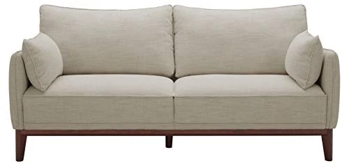 Amazon Brand – Stone & Beam Hillman Mid-Century Sofa Couch With Wood Base And Legs, 78"W, Ivory 3 Amazon Brand – Stone & Beam Hillman Mid-Century Sofa Couch With Wood Base And Legs, 78"W, Ivory - Image 3