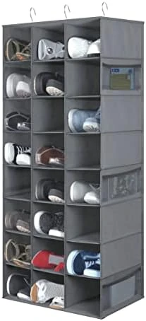 Libeder Hanging Shoe Organizer For Closet, Hanging Closet Organizers 20 Section Shoe Shelves, Space Saving Shoe Holder & Storage, Grey, 12''W×12''Dx 50''H 7 Libeder Hanging Shoe Organizer For Closet, Hanging Closet Organizers 20 Section Shoe Shelves, Space Saving Shoe Holder & Storage, Grey, 12''W×12''Dx 50''H - Image 7
