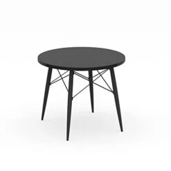 The Shop Circular Coffee Table - Type - 4 Legs - MDF Cover With Laminate - Side Table - Home Decoration - Ideal For Living Room And Dining Room - 80 Cm. Diameter X 44 Cm. (Black)