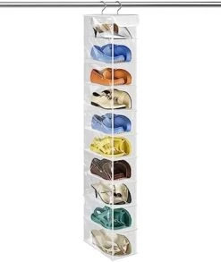 Coastal Rose Hanging Shoe Organizer For Closet, 10-Tier Shoe Organizers And Storage, Space Saving Shoe Holder Rack Hanger，Transparent -Songmics Furniture Shop 31294semuL. AC