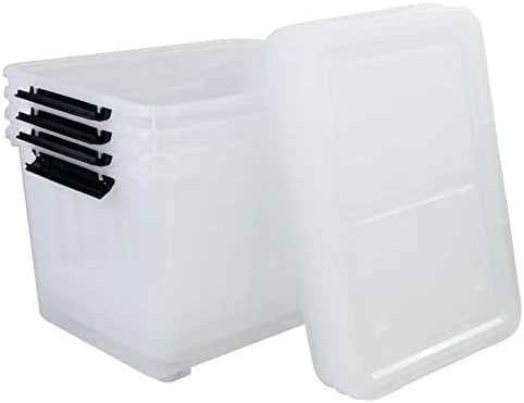 Easymanie 50 Quart Plastic Wheeled Storage Bin, 4 Packs, Plastic Latching Storage Box 10 Easymanie 50 Quart Plastic Wheeled Storage Bin, 4 Packs, Plastic Latching Storage Box - Image 10