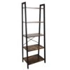 Babion Ladder Bookshelf, 5-Tier Bookcase Shelf, Tall Bookcase Storage Organizer,Ladder Shelf With Metal Frame Stands, Industrial Book Shelf,for Living Room,Office, Kitchen