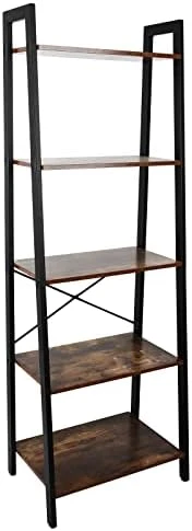 Babion Ladder Bookshelf, 5-Tier Bookcase Shelf, Tall Bookcase Storage Organizer,Ladder Shelf With Metal Frame Stands, Industrial Book Shelf,for Living Room,Office, Kitchen 7 Babion Ladder Bookshelf, 5-Tier Bookcase Shelf, Tall Bookcase Storage Organizer,Ladder Shelf With Metal Frame Stands, Industrial Book Shelf,for Living Room,Office, Kitchen - Image 7