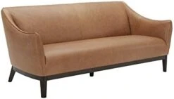 Amazon Brand – Rivet Bayard Contemporary Leather Sofa Couch With Curved Armrests, 76"W, Cognac -Songmics Furniture Shop 312LlGATwLL. AC