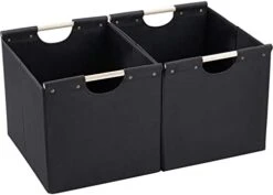 HOONEX Large Foldable Storage Bins, Linen Fabric, 2 Pack, With Wooden Carry Handles And Sturdy Heavy Cardboard, For Home, Office, Car, Nursery, Light Grey -Songmics Furniture Shop 312Ttzi4YzL. AC