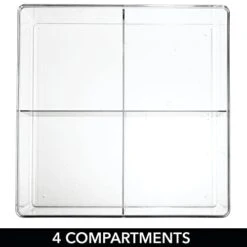 MDesign Plastic 4 Compartment Divided Drawer And Closet Storage Bin - Organizer For Scarves, Socks, Ties Bras, And Underwear - Dress Drawer Organizer, Shelf Organization - 2 Pack - Clear -Songmics Furniture Shop 312m6CicS7L