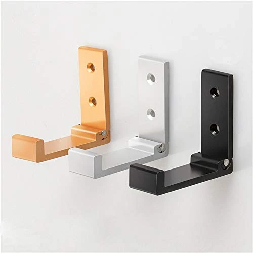 Folding Coat Hooks, 5Pcs Wall Hooks For Hanging Coat Towel Hooks Hardware Heavy Duty Aluminum Alloy Headphone Holder Hooks No Rust Wall Mounted With Screws For Hat, Bags, Fitness Equipment (Black) 4 Folding Coat Hooks, 5Pcs Wall Hooks For Hanging Coat Towel Hooks Hardware Heavy Duty Aluminum Alloy Headphone Holder Hooks No Rust Wall Mounted With Screws For Hat, Bags, Fitness Equipment (Black) - Image 4