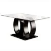 Furniture Of America Glass Top Rectangle Dining Table In Black