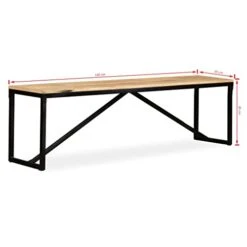 Tidyard Wooden Bench Industrial Style Mango Wood Seat Dining Table Bench With Steel Legs For Entryway, Dining Room, Kitchen, Living Room, Home Furniture 63 X 13.8 X 17.7 Inches (W X D X H) -Songmics Furniture Shop 313JiOx5wKL