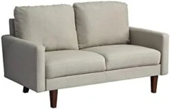 INSTORY Linen Sofa Set Modern Sofa & Loveseat Set 2 Piece Couch Set With Wooden Legs For Living Room, Office, Bedroom - Dark Blue -Songmics Furniture Shop 313MR1s2WL. AC