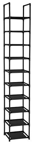 FIDUCIAL HOME 10 Tiers Shoe Rack Space Saving Vertical Single Pairs Sturdy Shoe Shelf Storage Organizer