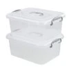 Nesmilers 2 Packs Storage Bin With Lid, 8 Liter Plastic Box Set